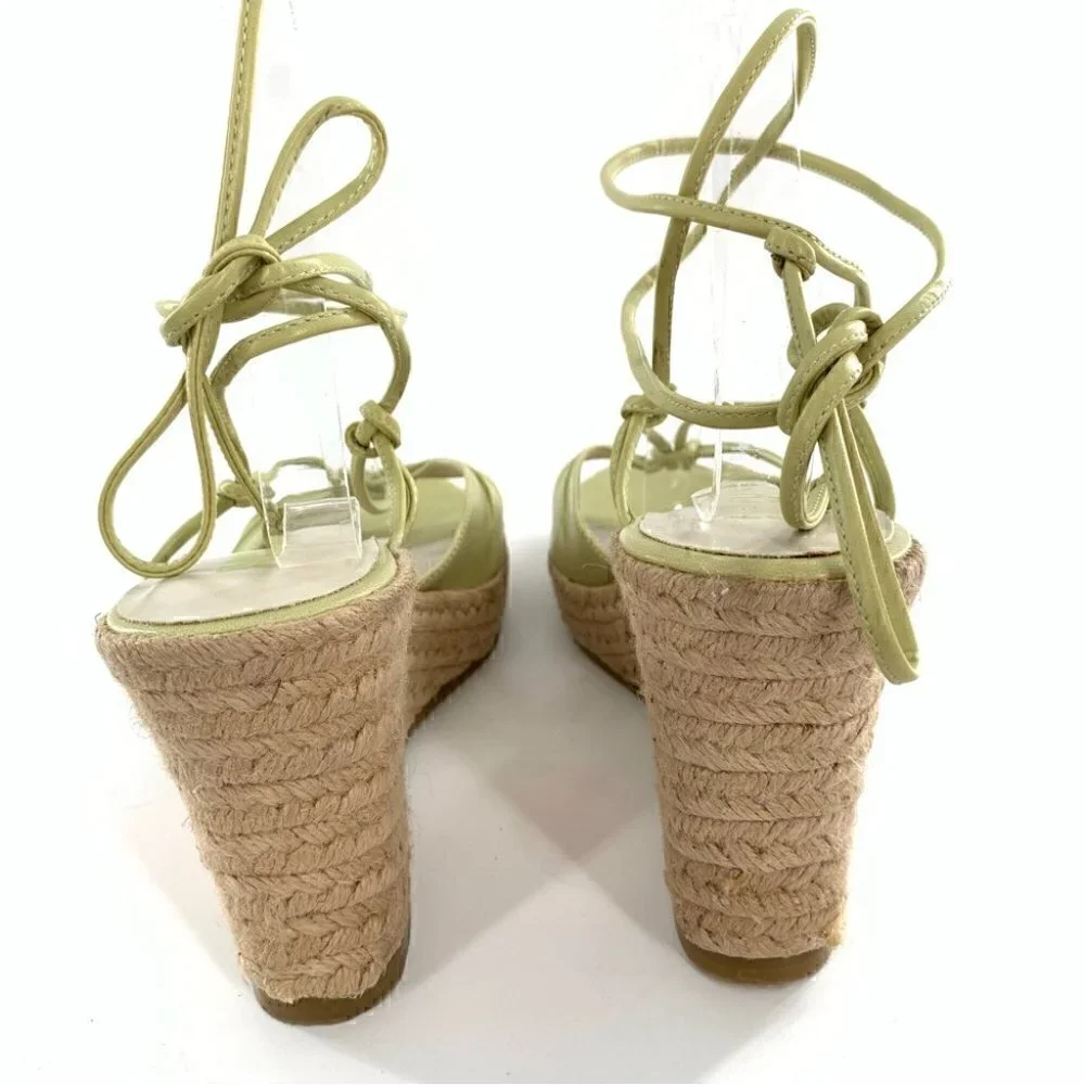 Funky Chunk sandals size 10 green chunky platform Espadrilles vintage 90s y2k